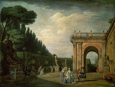 De tuinen van de Villa Ludovisi, Rome, 1749 door Claude Joseph Vernet